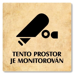 Tento prostor je monitorován, 80x80mm, pergamen, Nevada